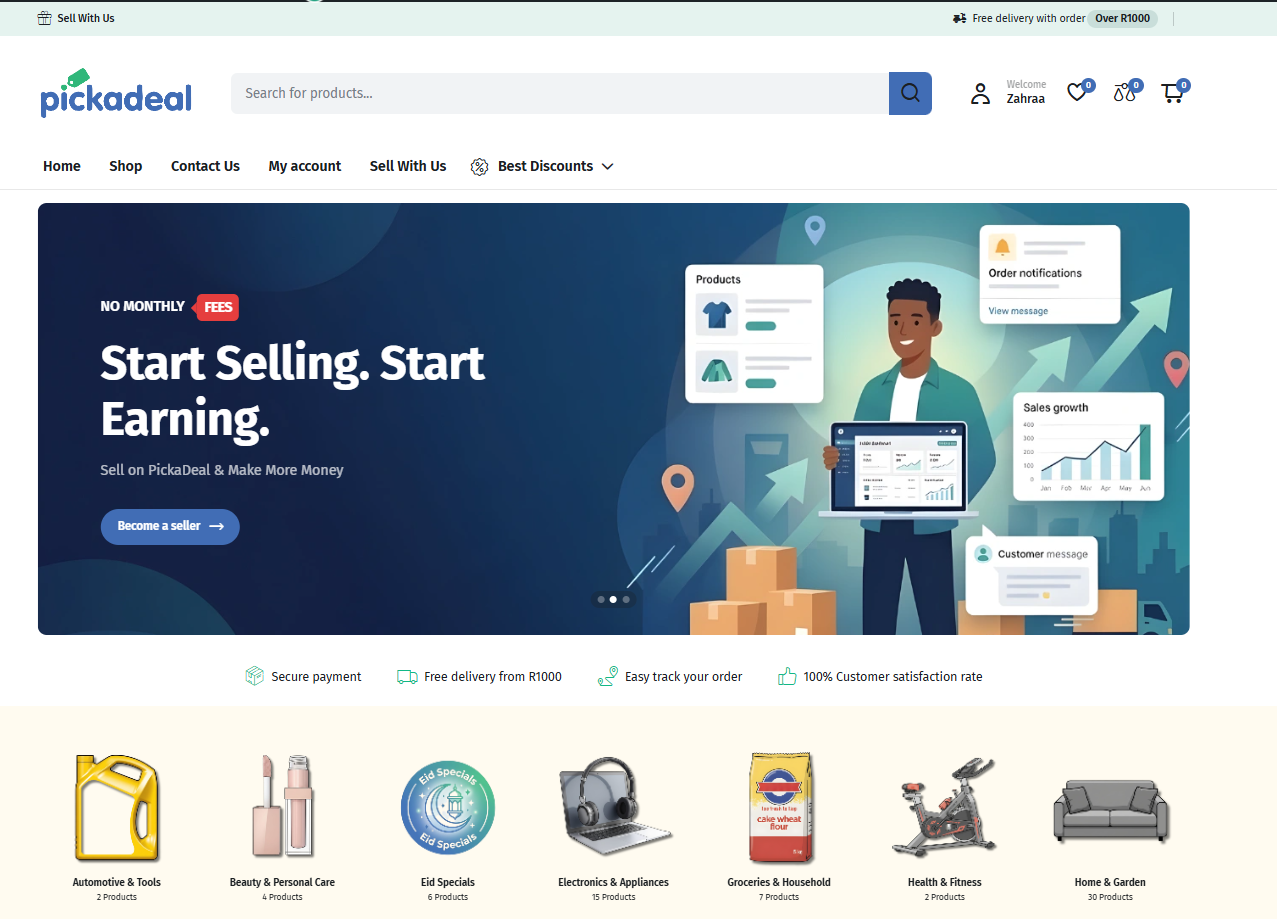 Pickadeal Marketplace - LenzDesign Project