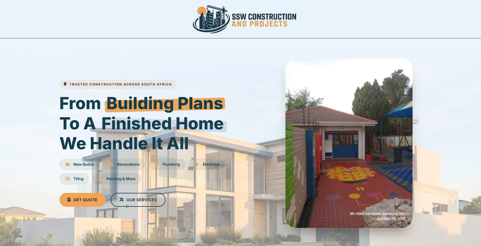 SSW Construction and Project website preview