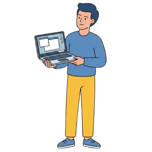 Man Holding Laptop